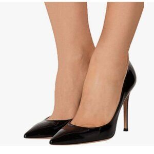 FSJ Black Pointed Toe Pumps High Heel Sexy Stilettos Slip On Office Cute Shoes